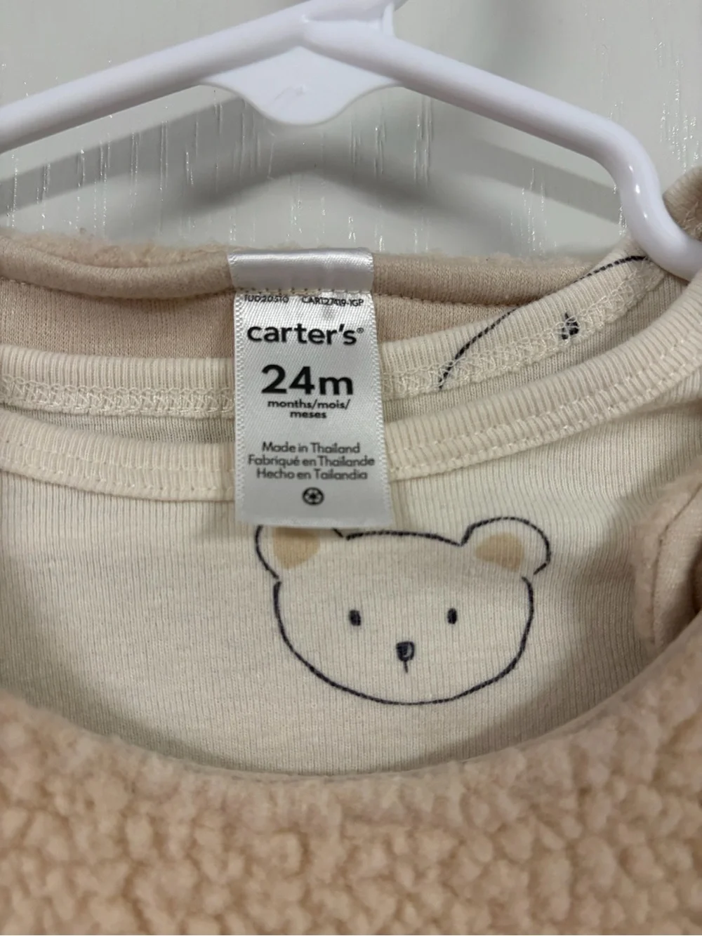 Carter's Cream Bear Sherpa One-Piece with Printed Tee